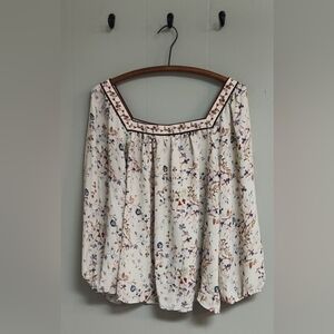 Max Studio. Floral Shirt.  Estimated Size Medium.  See Measurements.